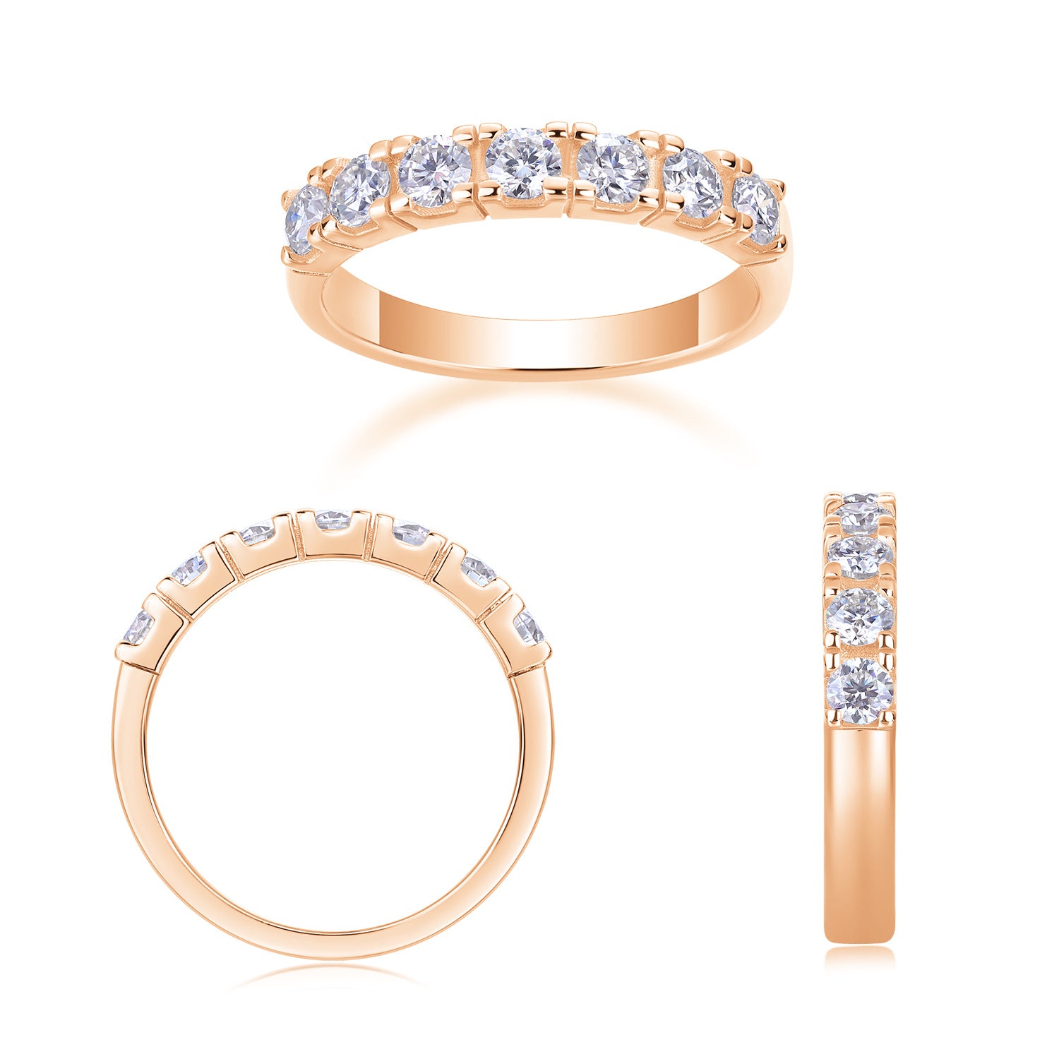 Single Row Moissanite Diamond Ring for Women