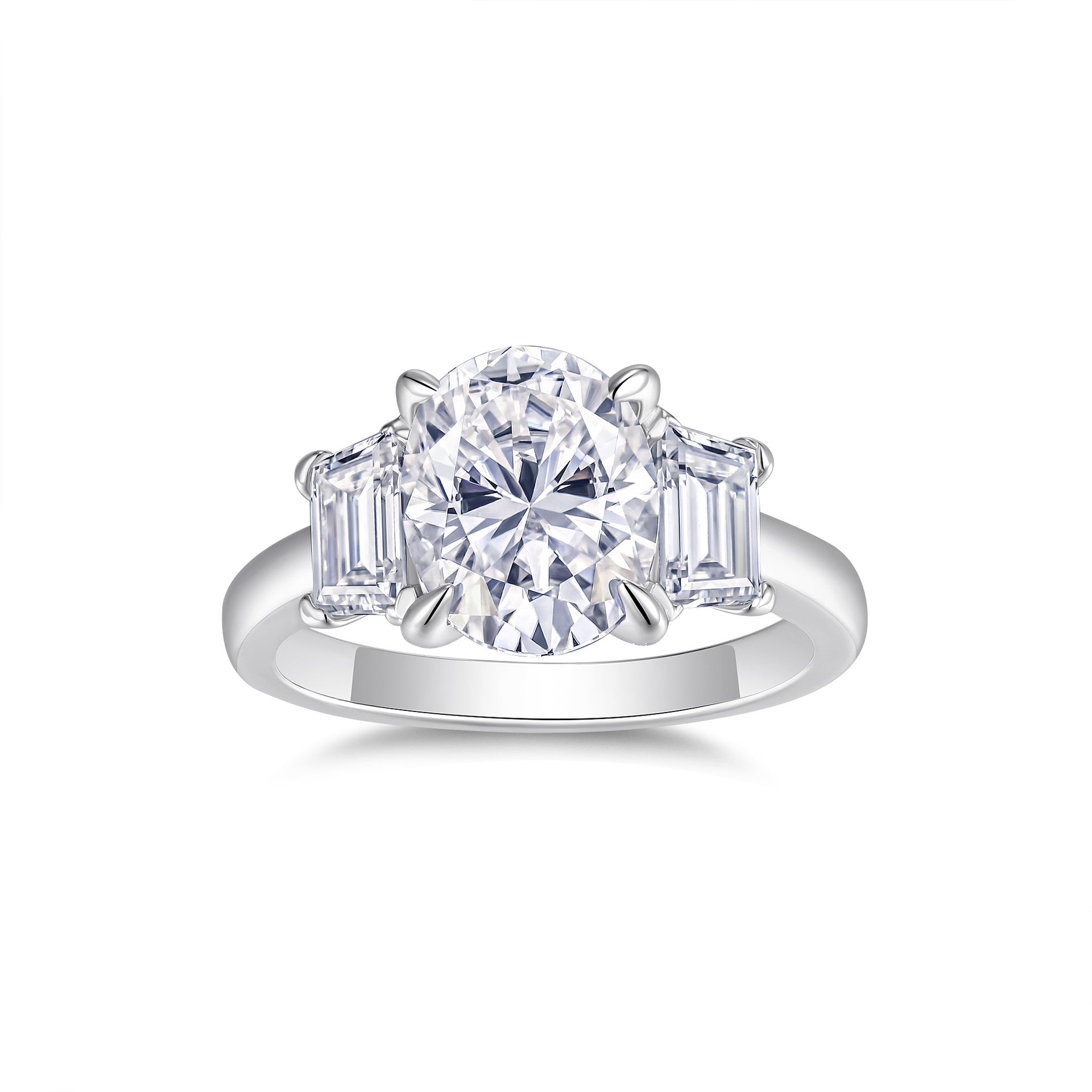 Egg-Shaped Moissanite Wedding Diamond Ring for Women