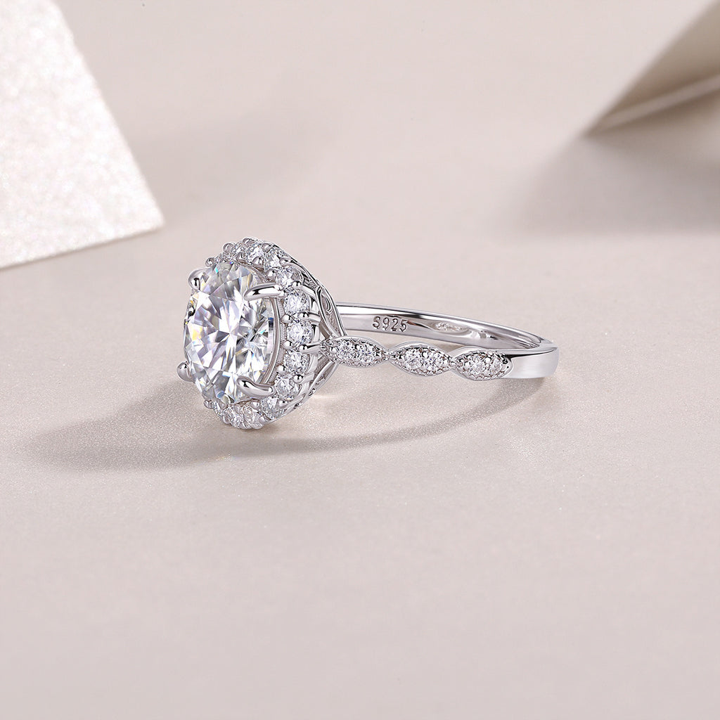 3 Carat Moissanite Diamond Engagement Ring for Women