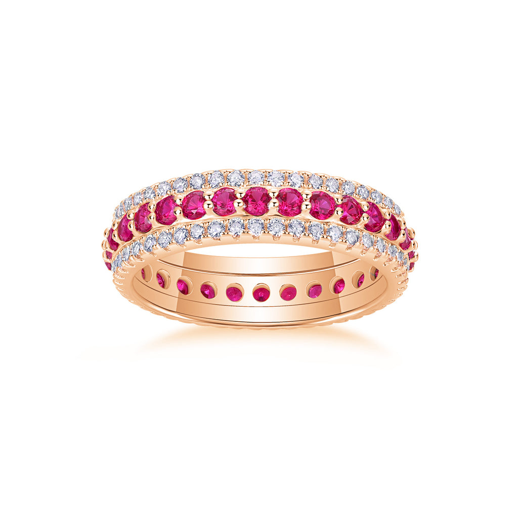Colorful Cultivated Gemstone Moissanite Ring for Women