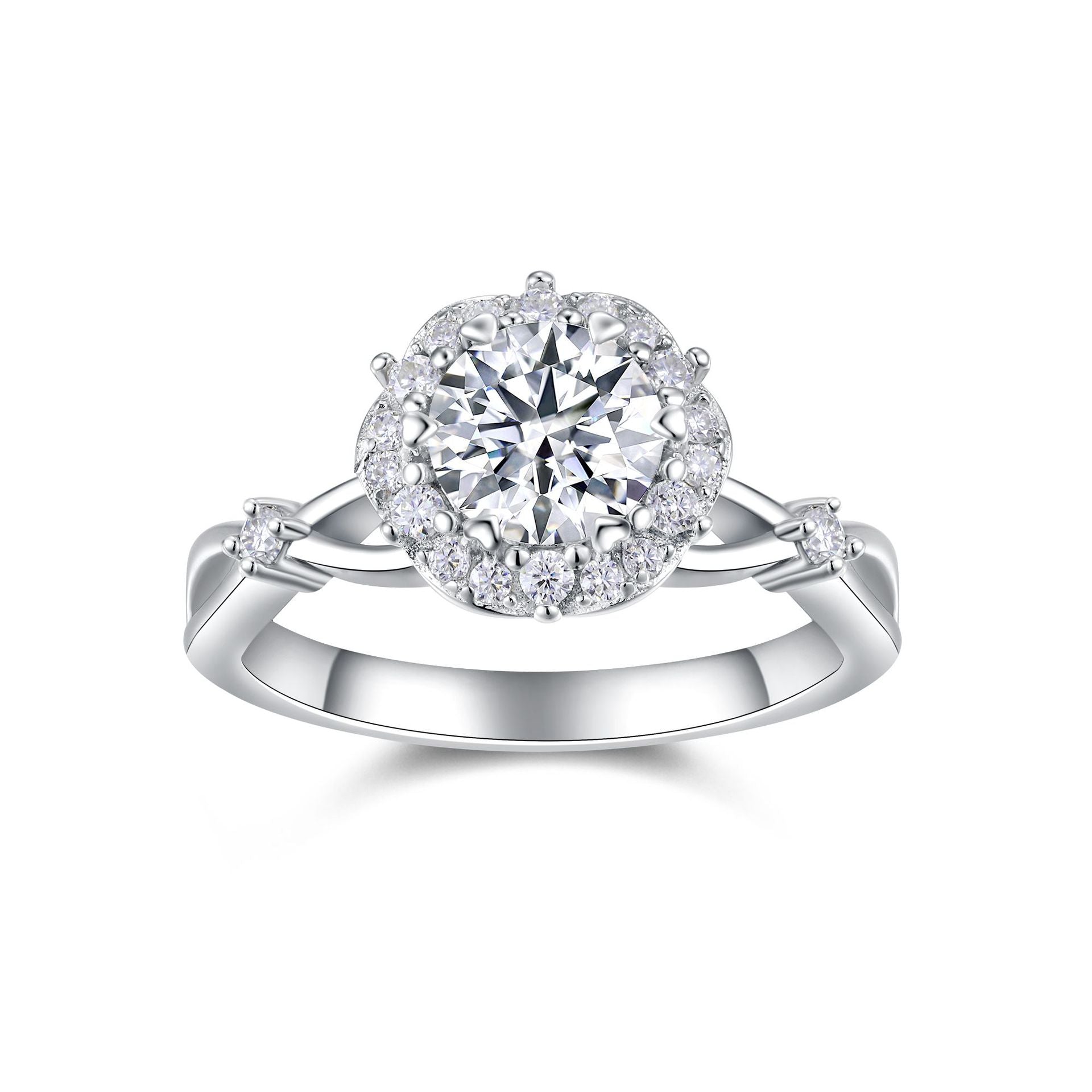 1 Carat Moissanite Diamond Ring for Women