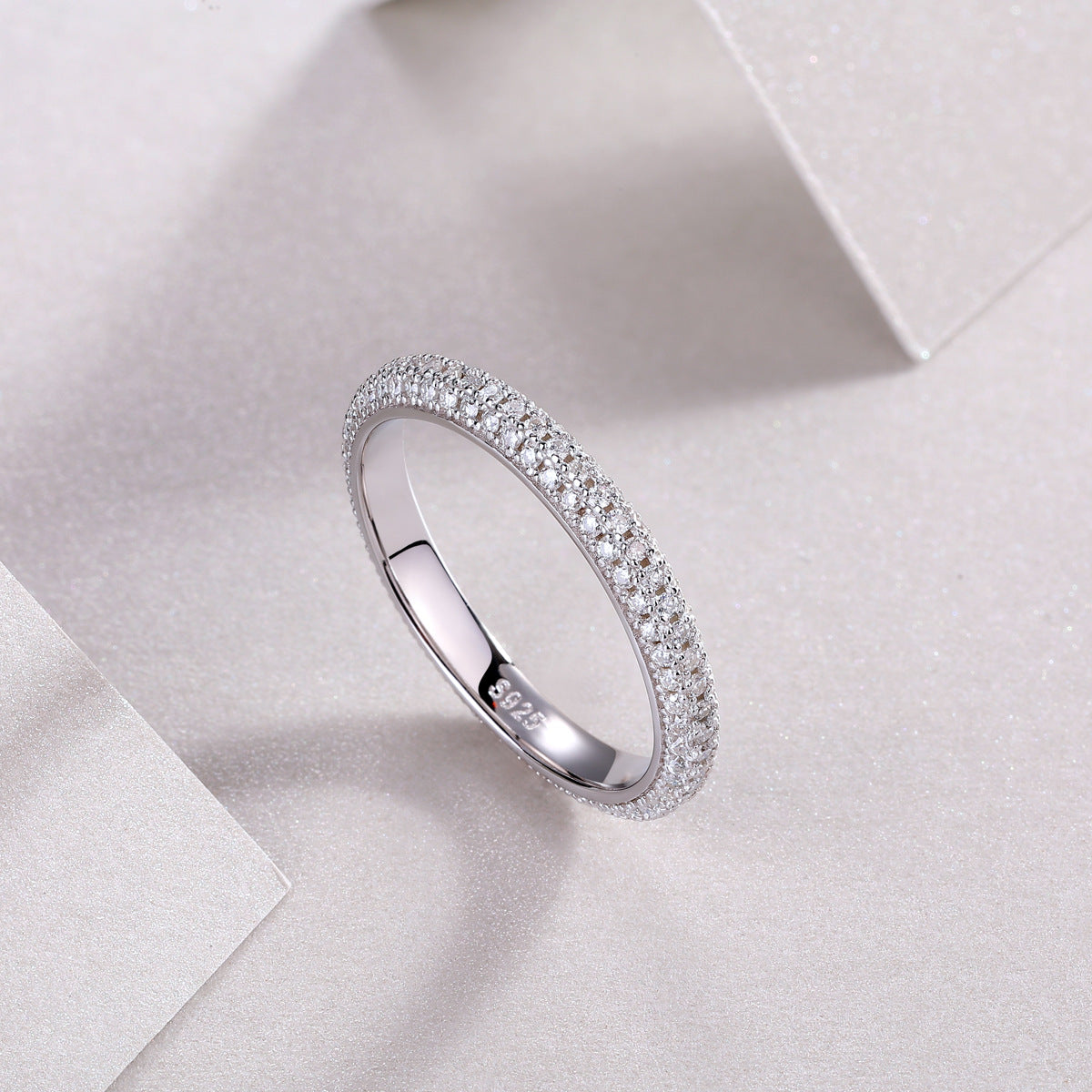 Moissanite Diamond Ring for Men and Women S925 Silver Plated with 18K Gold