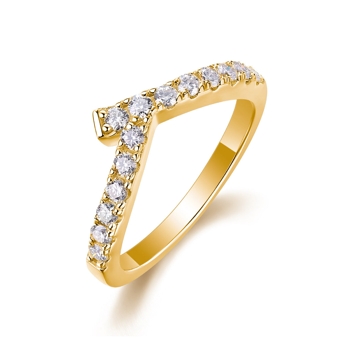 V-shaped Moissanite Ring for Women