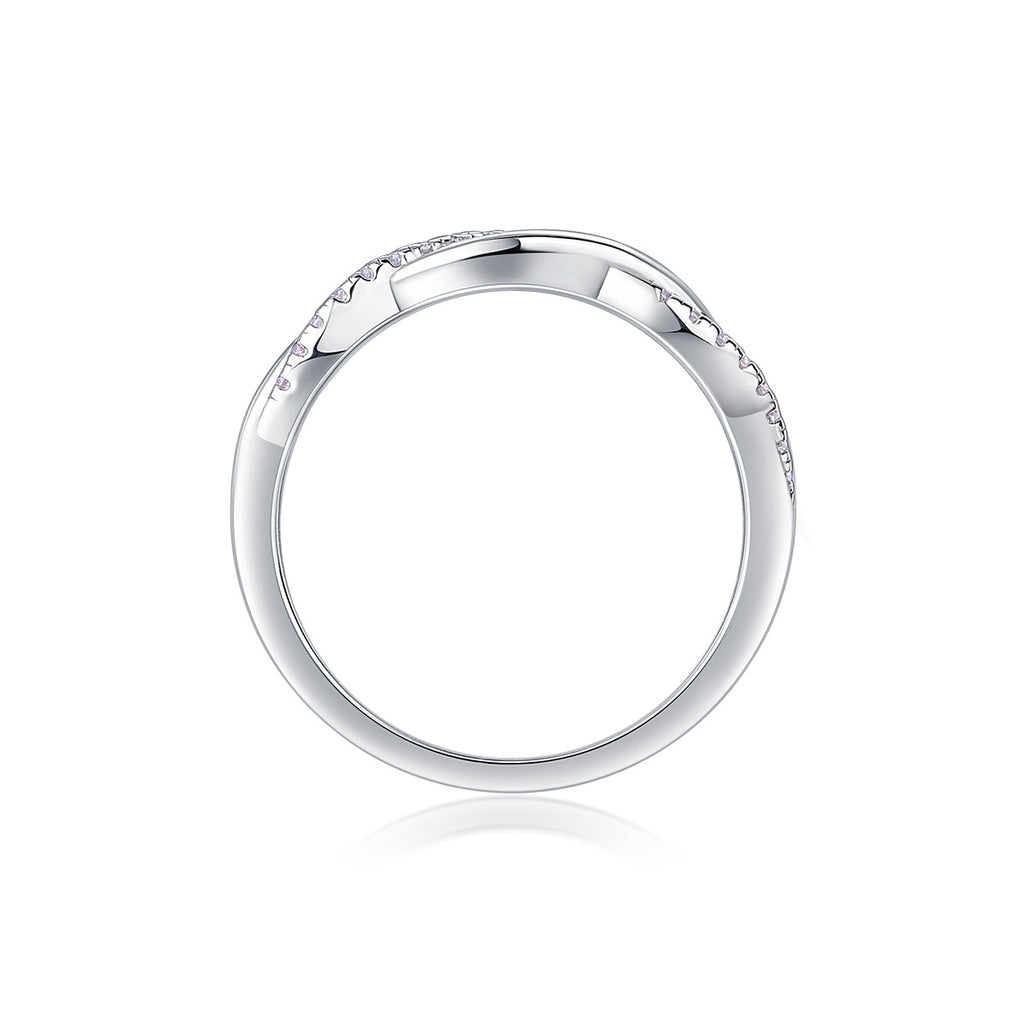 S925 Plated 18K White Gold Moissanite Diamond Braided Ring Engagement Rings For Women