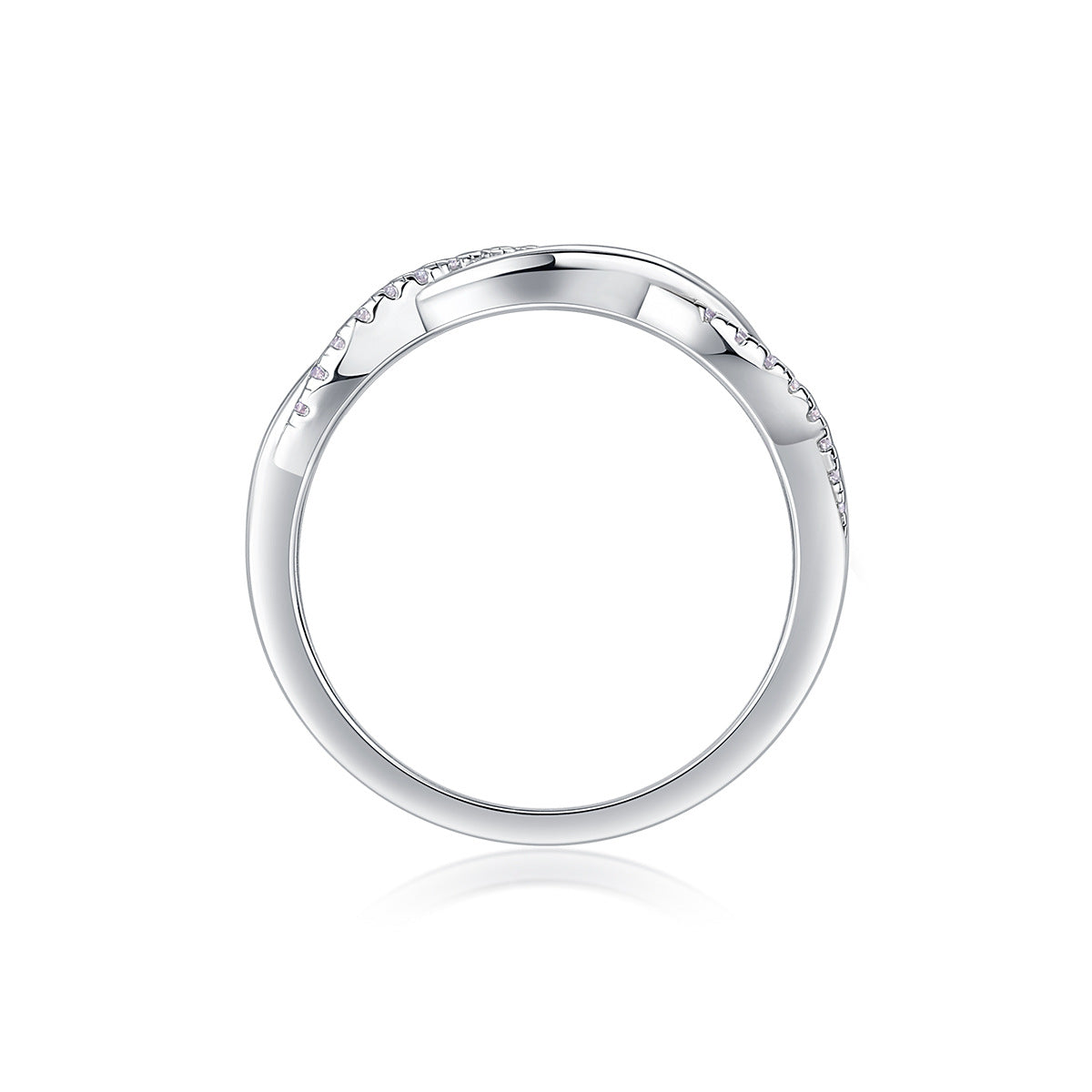 S925 Plated 18K White Gold Moissanite Diamond Braided Ring Engagement Rings For Women