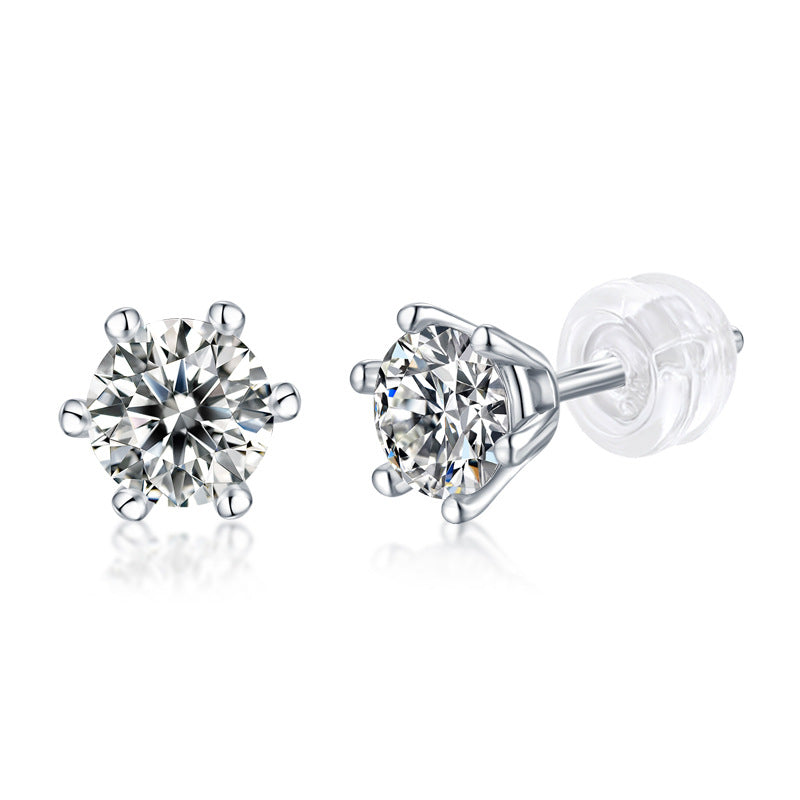 4CT(2CT*2)D-VVS1 Lab-Grown Diamond Six-Prong Unisex Earrings