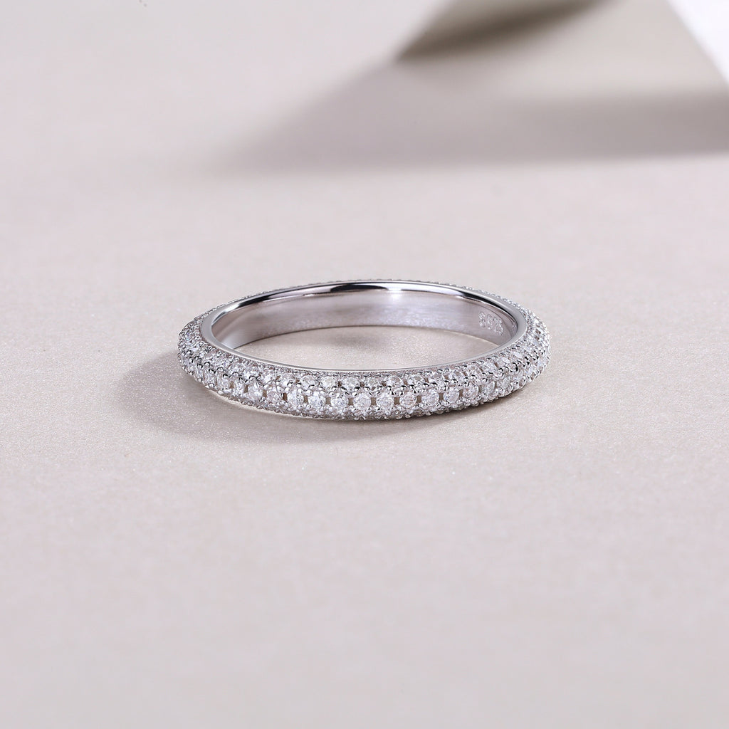 Moissanite Diamond Ring for Men and Women S925 Silver Plated with 18K Gold