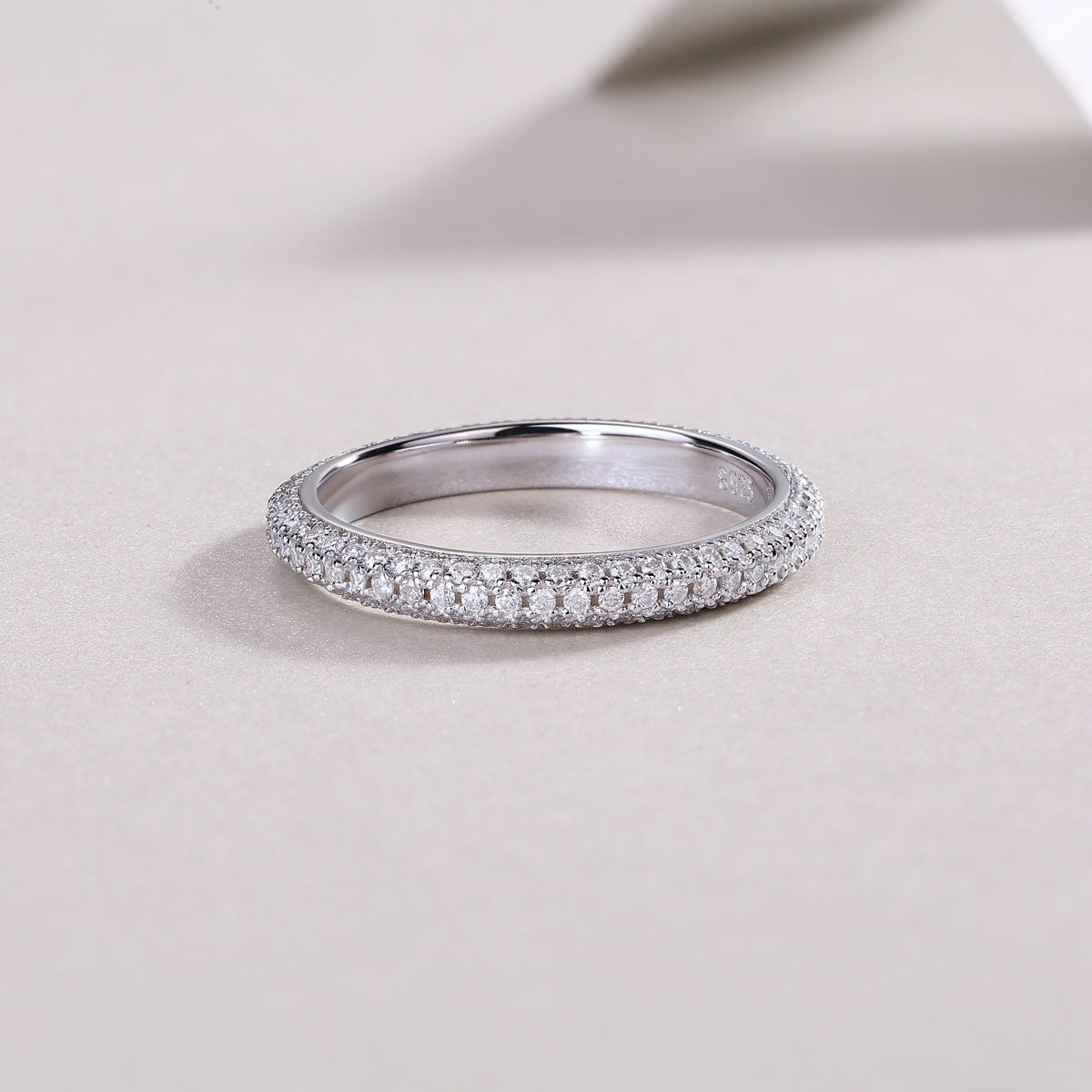 Moissanite Diamond Ring for Men and Women S925 Silver Plated with 18K Gold