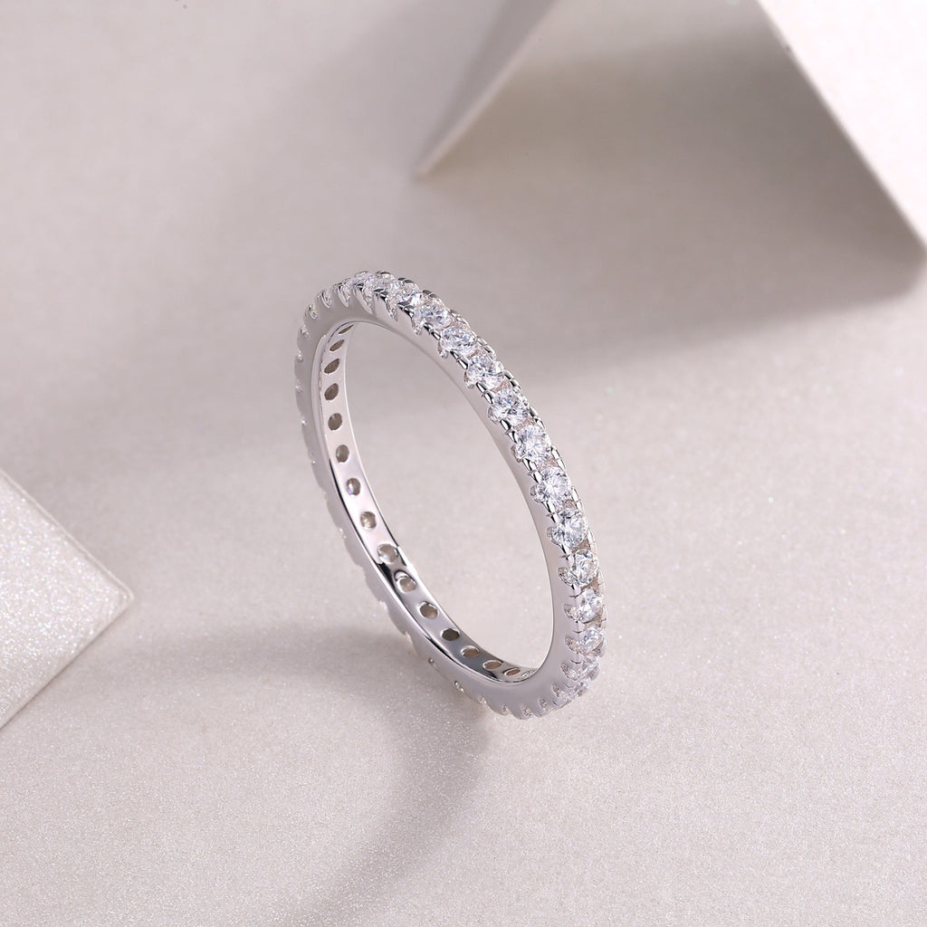 Moissanite Diamond Ring Female S925 Silver Plated with 18K Gold