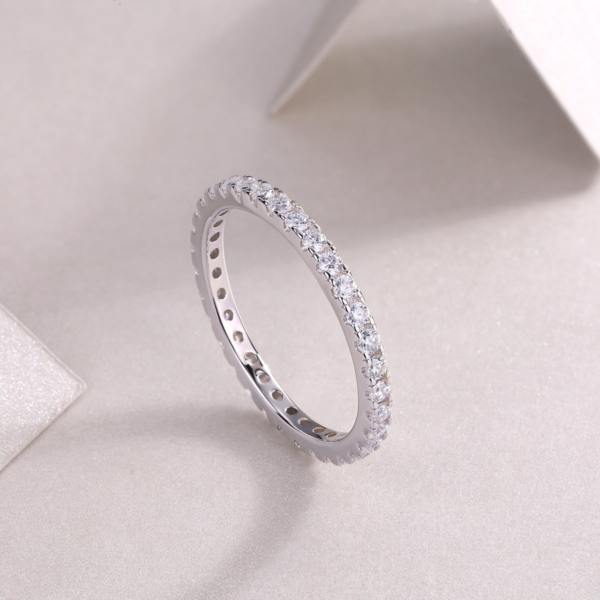 Moissanite Diamond Ring Female S925 Silver Plated with 18K Gold