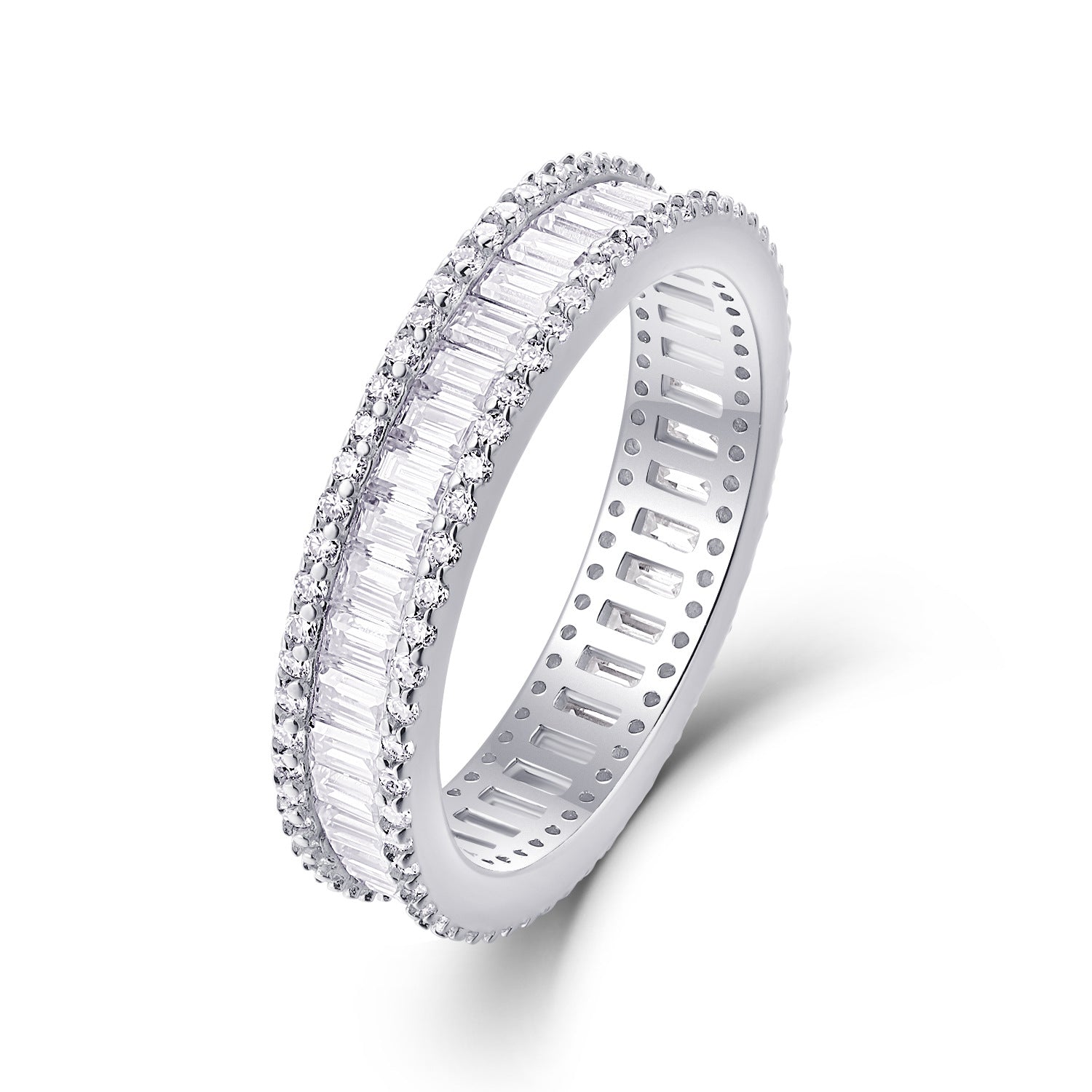 New Moissanite Diamond Ring for Women S925 Plated with 18K White Gold