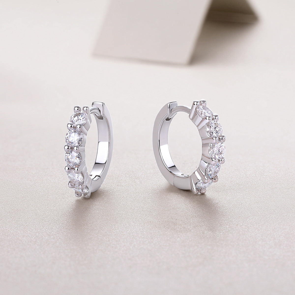 Moissanite Diamond Hoop Earrings for Women S925 Silver Plated with 18K Gold