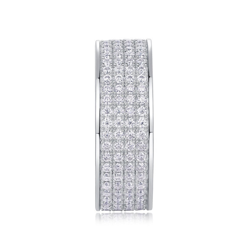 Health Star Smart Ring Integrated Blood Oxygen Monitoring S925 Silver Inlaid Moissanite Ring