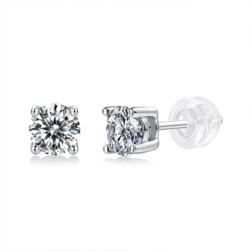 2CT(1CT*2)D-VVS1 Lab Grown Diamond Stud Earrings for Men and Women