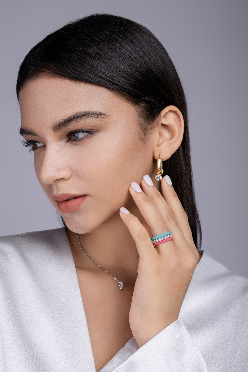 Moissanite Combination Stackable Rings