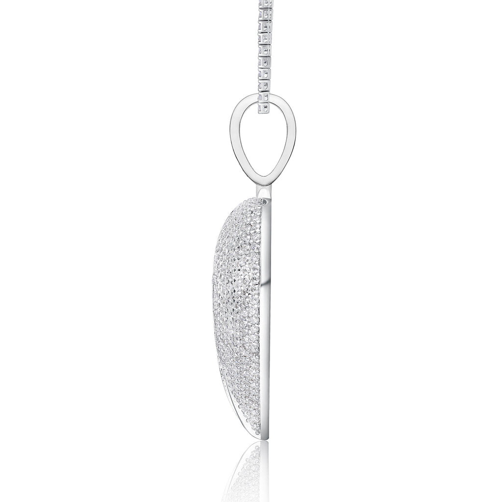 Moissanite Diamond Hip-Hop Heart of Break Pendant S925 Plated with 18K White Gold (Necklace Not Included)