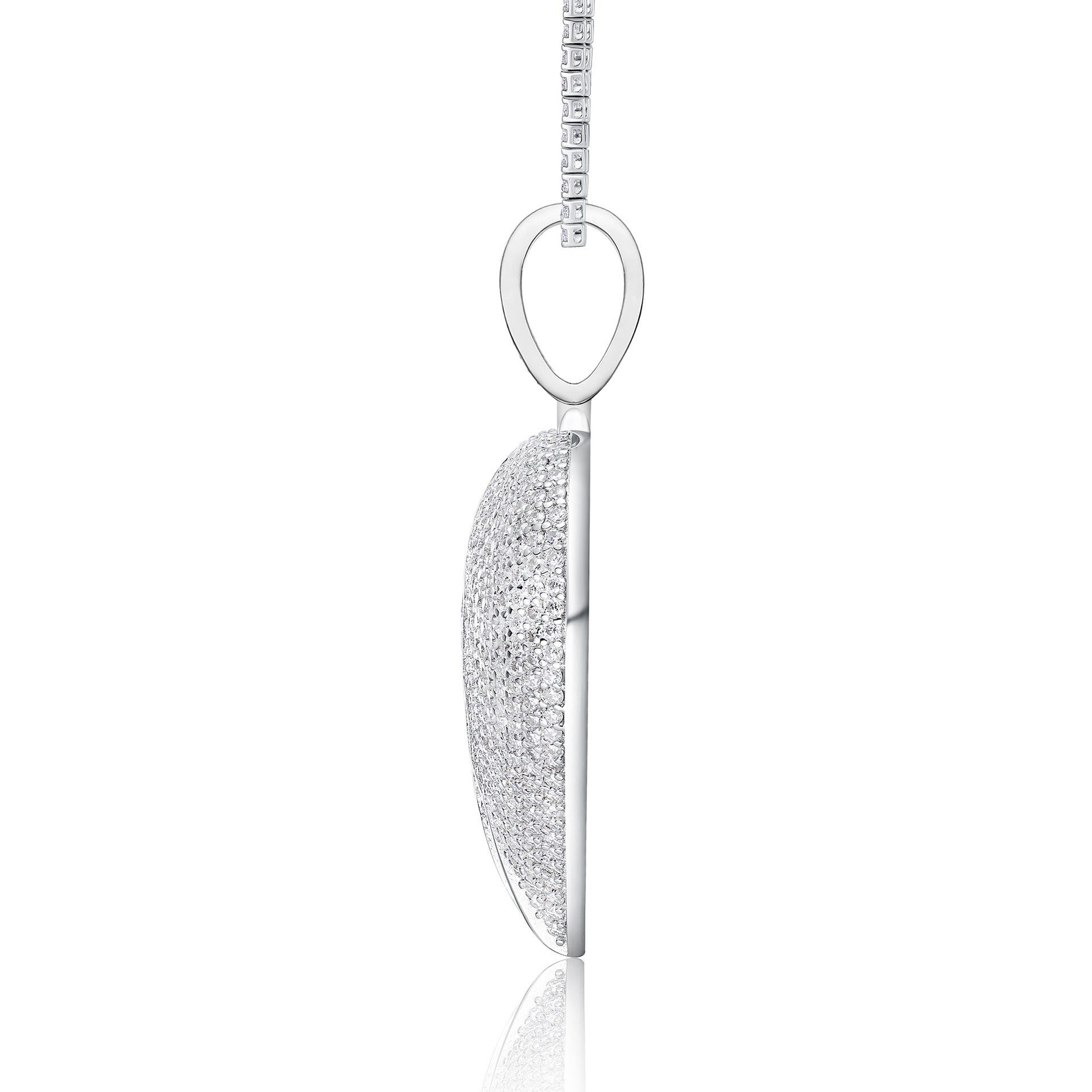 Moissanite Diamond Hip-Hop Heart of Break Pendant S925 Plated with 18K White Gold (Necklace Not Included)