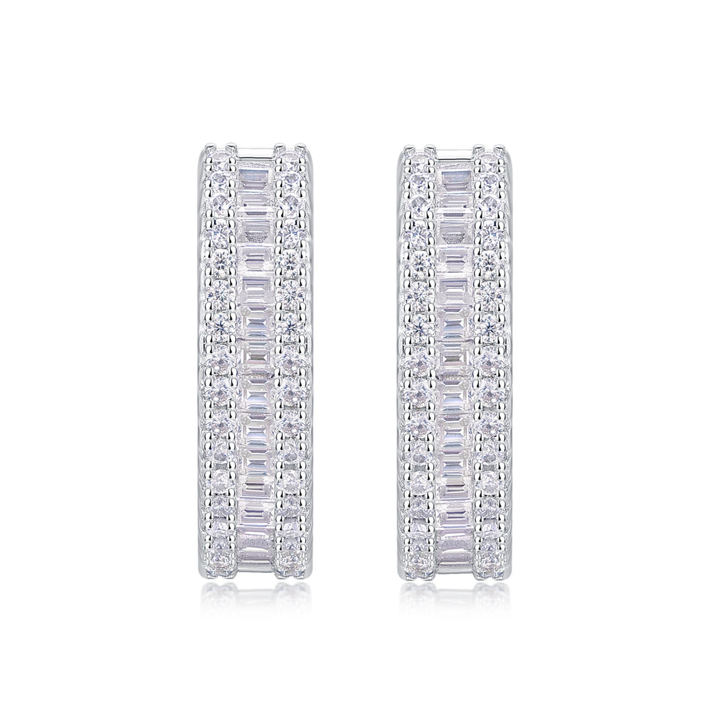 Moissanite Hoop Earrings for Women S925 18K Gold Plated