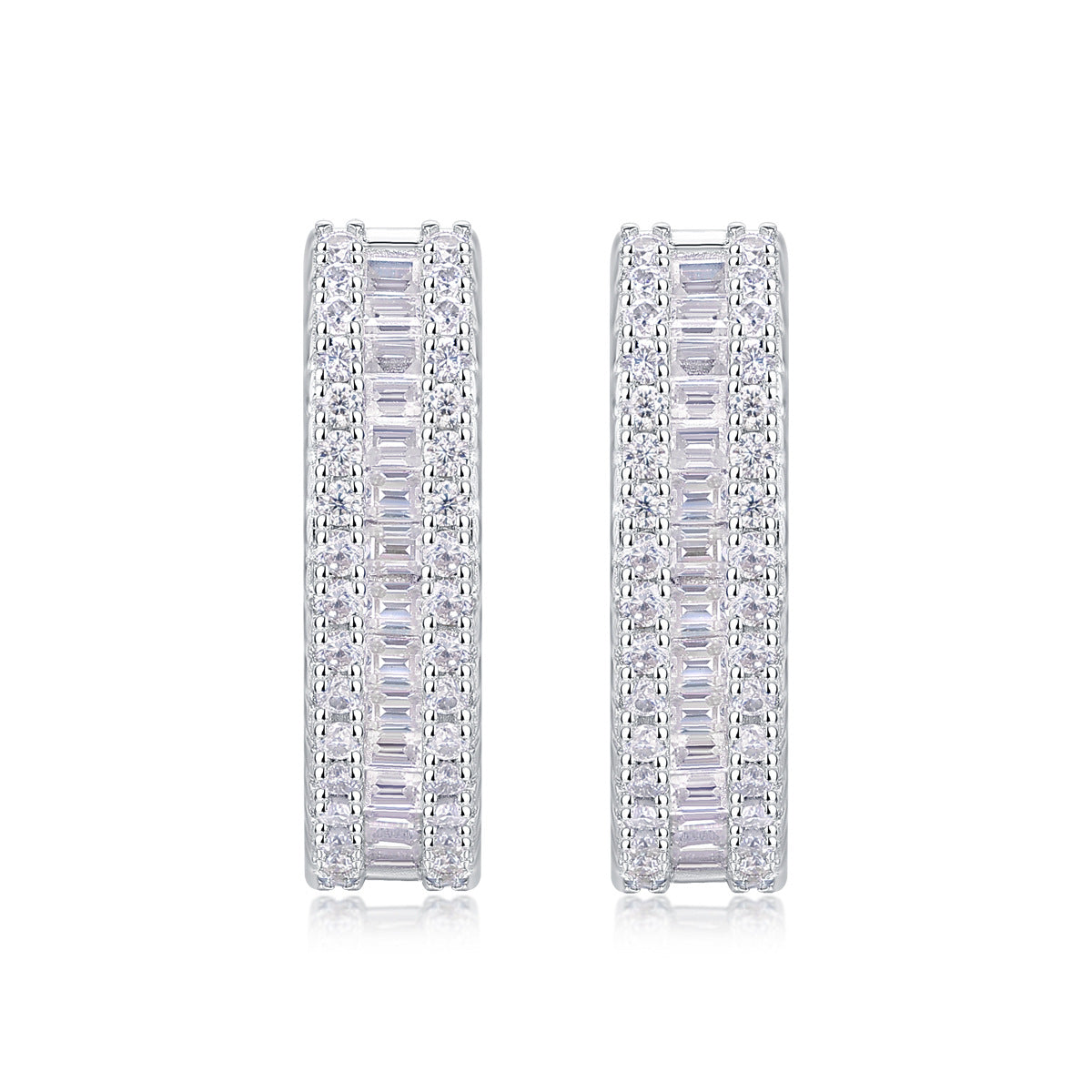 Moissanite Hoop Earrings for Women S925 18K Gold Plated