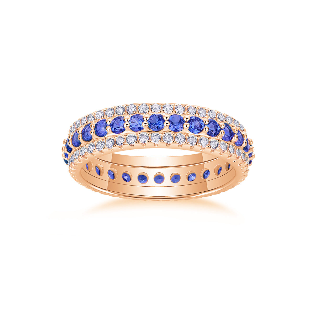 Colorful Cultivated Gemstone Moissanite Ring for Women