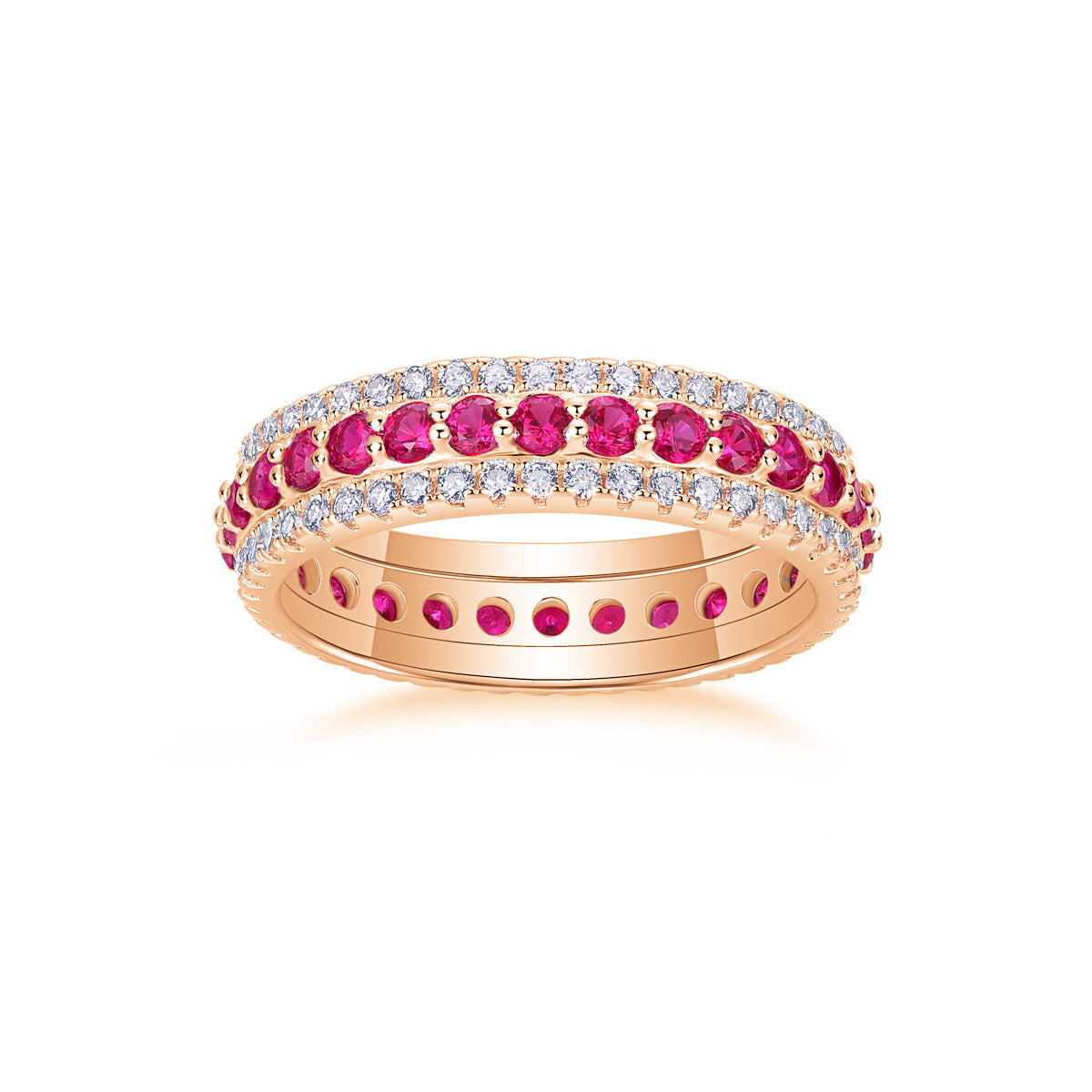 Colorful Cultivated Gemstone Moissanite Ring for Women