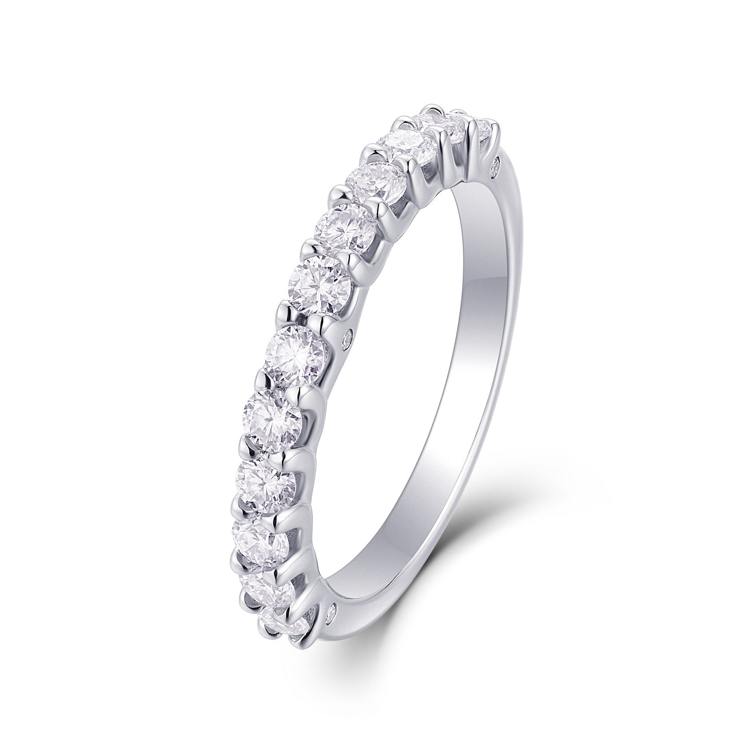 S925 Silver Inlaid Moissanite Ring Stacking Style