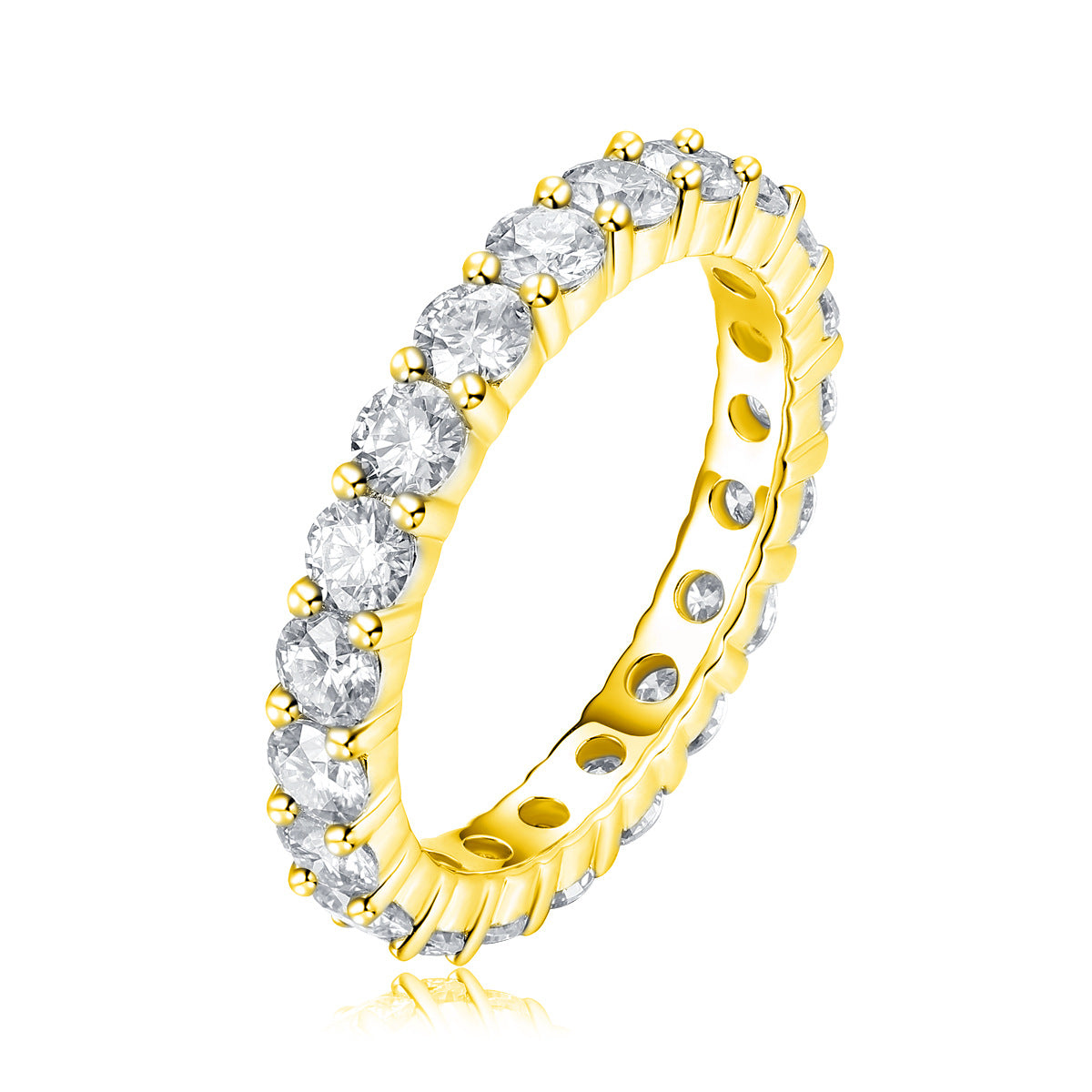 S925 18K Gold Plated Moissanite Ring Setting for Women