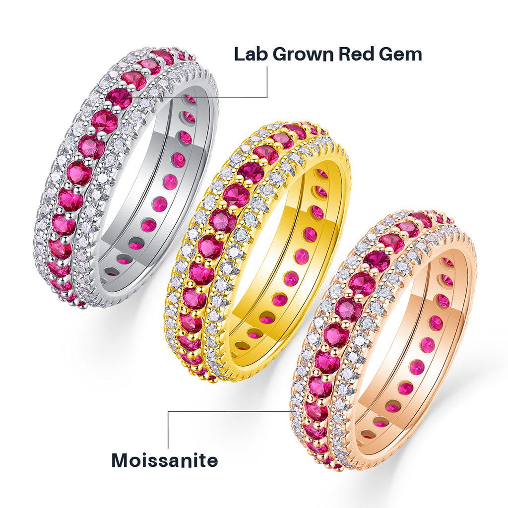 Colorful Cultivated Gemstone Moissanite Ring for Women