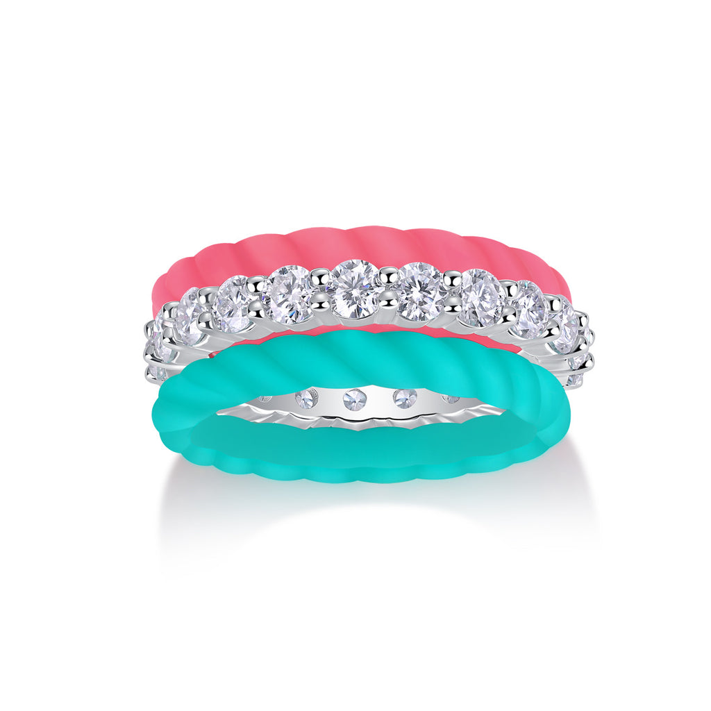 Moissanite Combination Stackable Rings