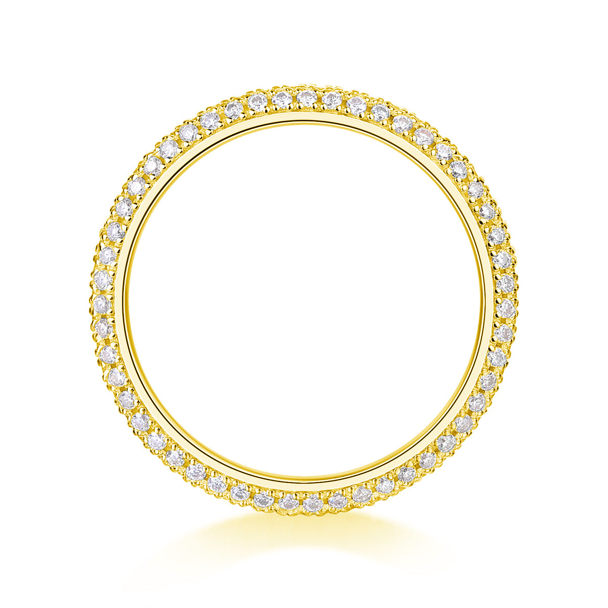 Moissanite Diamond Ring for Men and Women S925 Silver Plated with 18K Gold