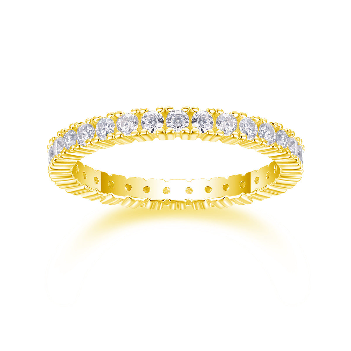Stackable S925 Silver Inlaid Moissanite Ring