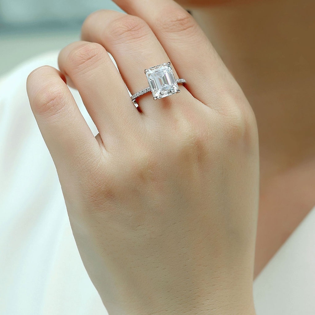 4 Carat Princess Cut Moissanite Wedding Rings For Women