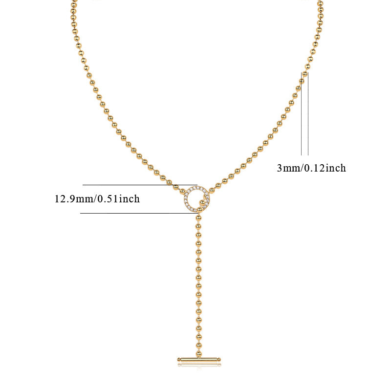 Y-shaped Moissanite Long Necklace for Women S925 Silver Plated with 18K Gold
