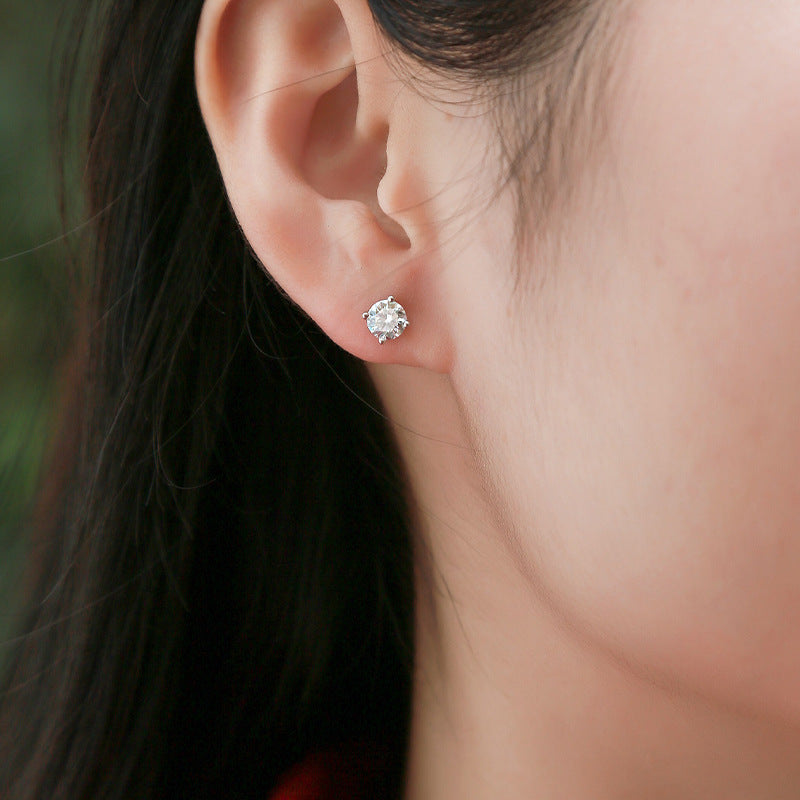 2CT(1CT*2)D-VVS1 Lab Grown Diamond Stud Earrings for Men and Women