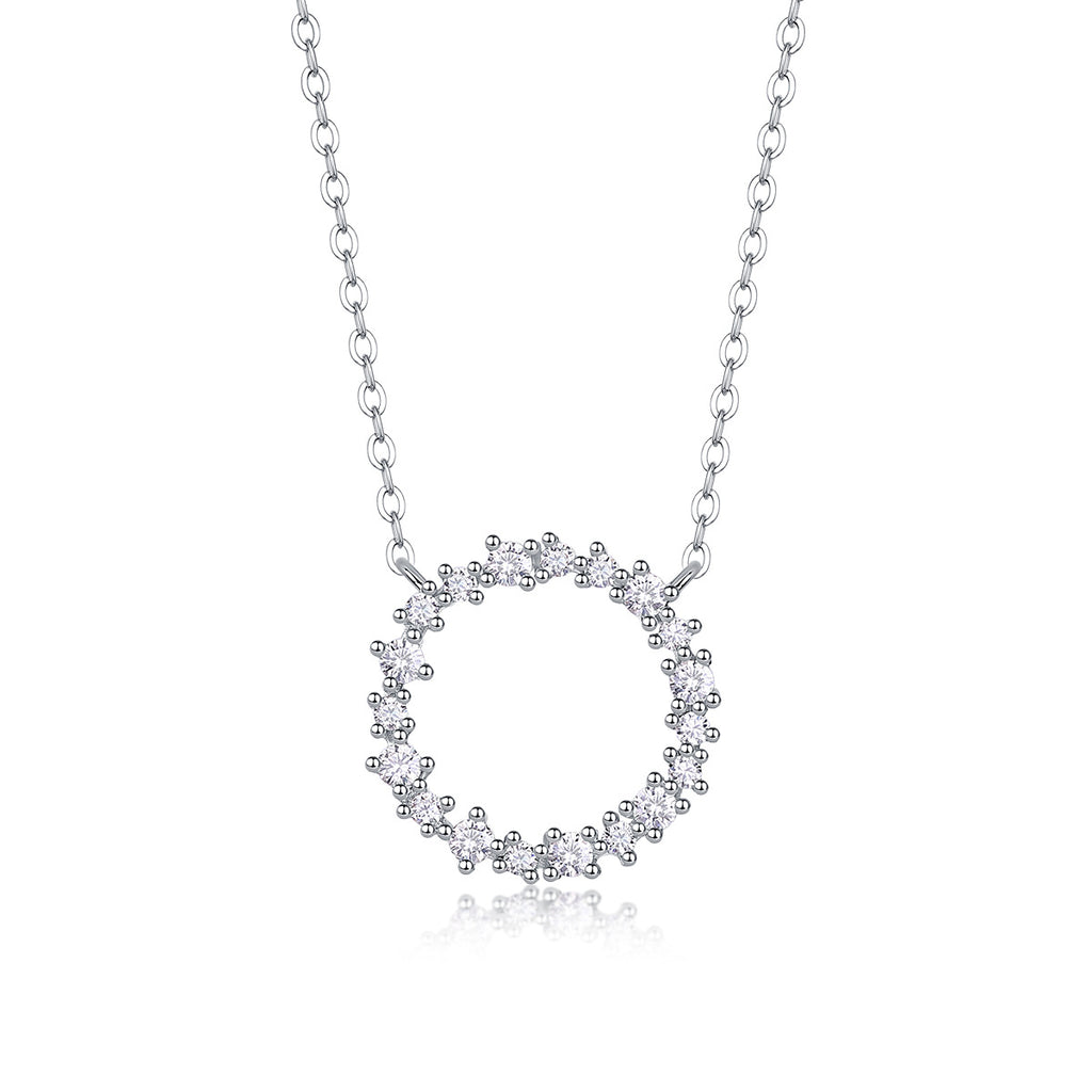 Love Ring Moissanite S925 Silver plated 18K Gold Necklace