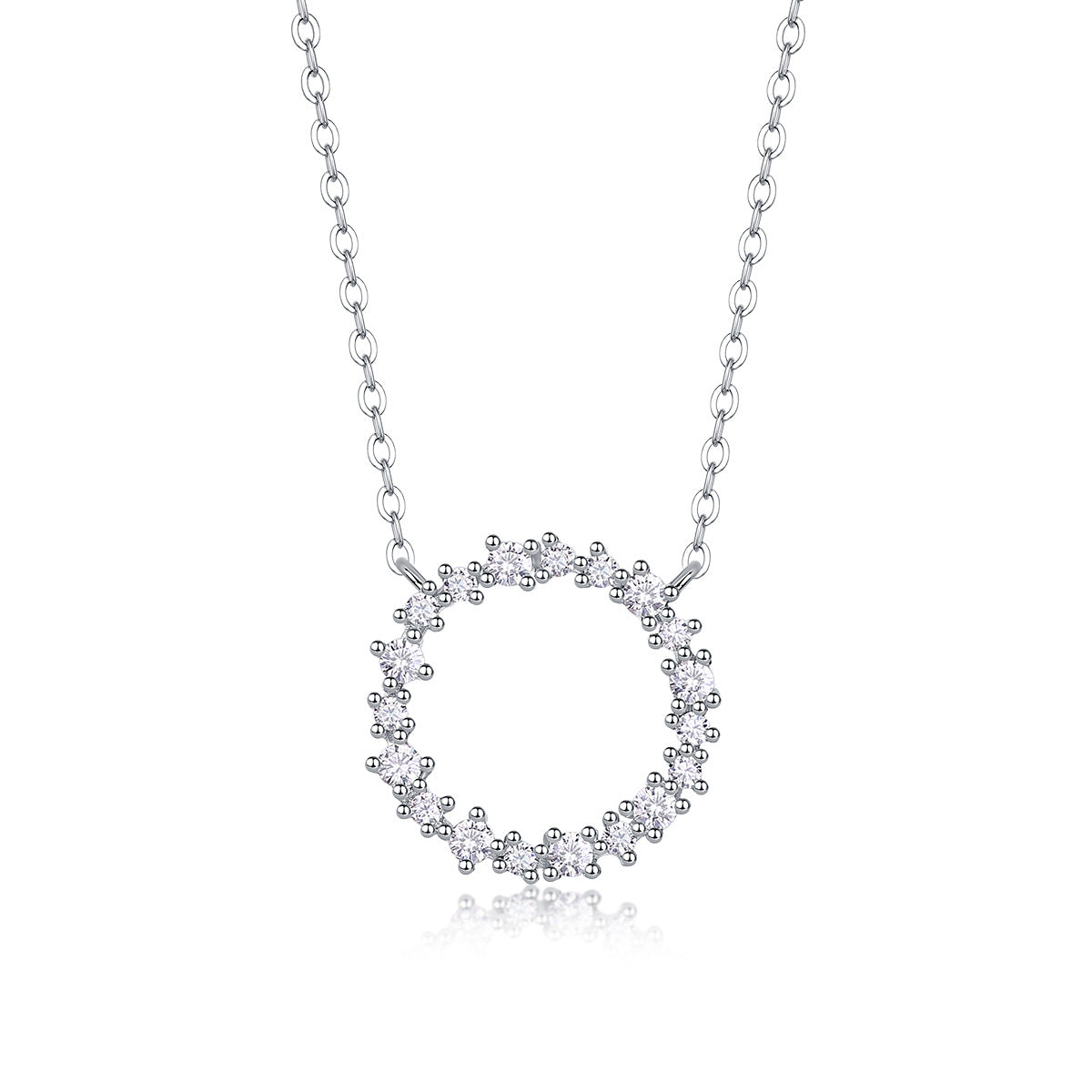 Love Ring Moissanite S925 Silver plated 18K Gold Necklace