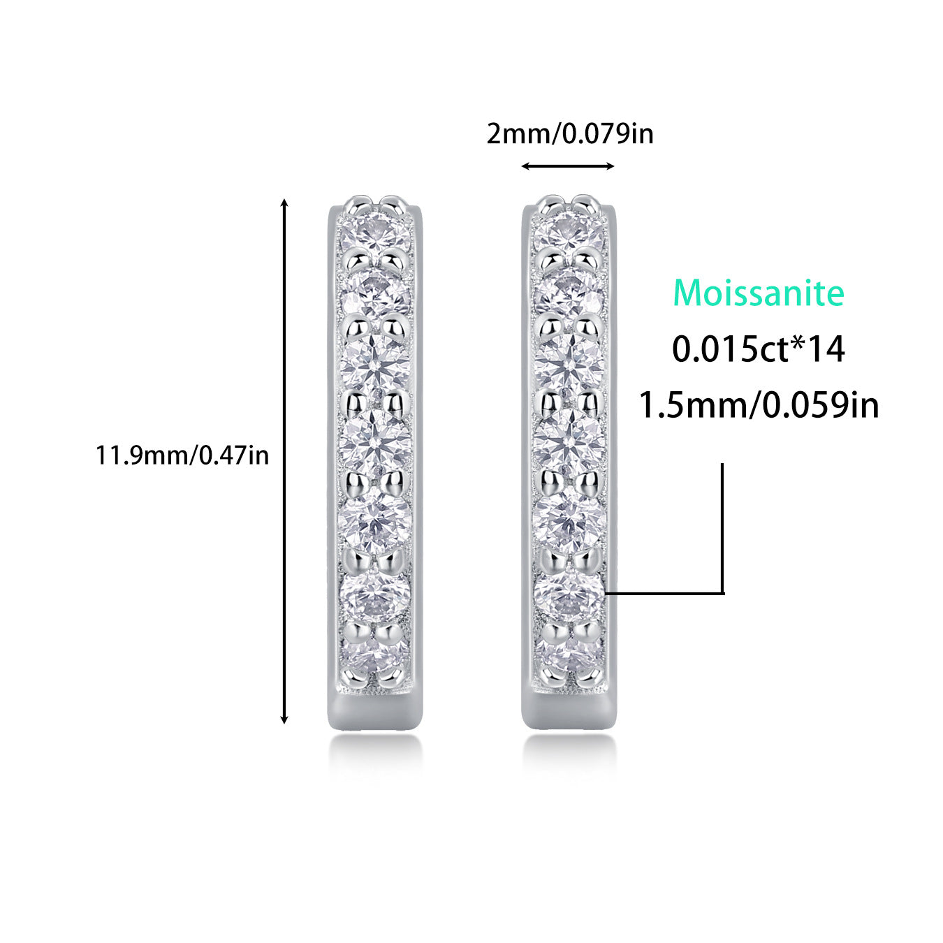S925 Plated 18K Gold Moissanite Diamond Earrings For Female