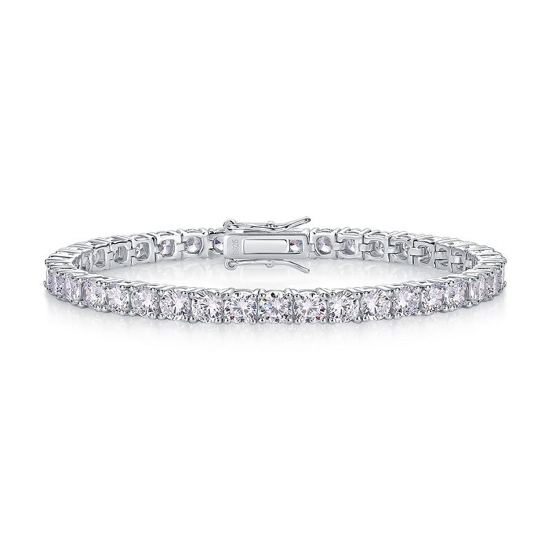 S925 Silver Plated 18K Moissanite Diamonds Tennis Bracelet for Men and Women