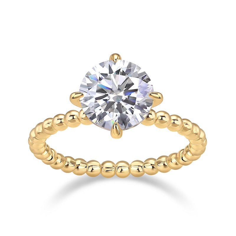 3 Carat Moissanite S925 Silver Plated 18K Gold Women's Ring