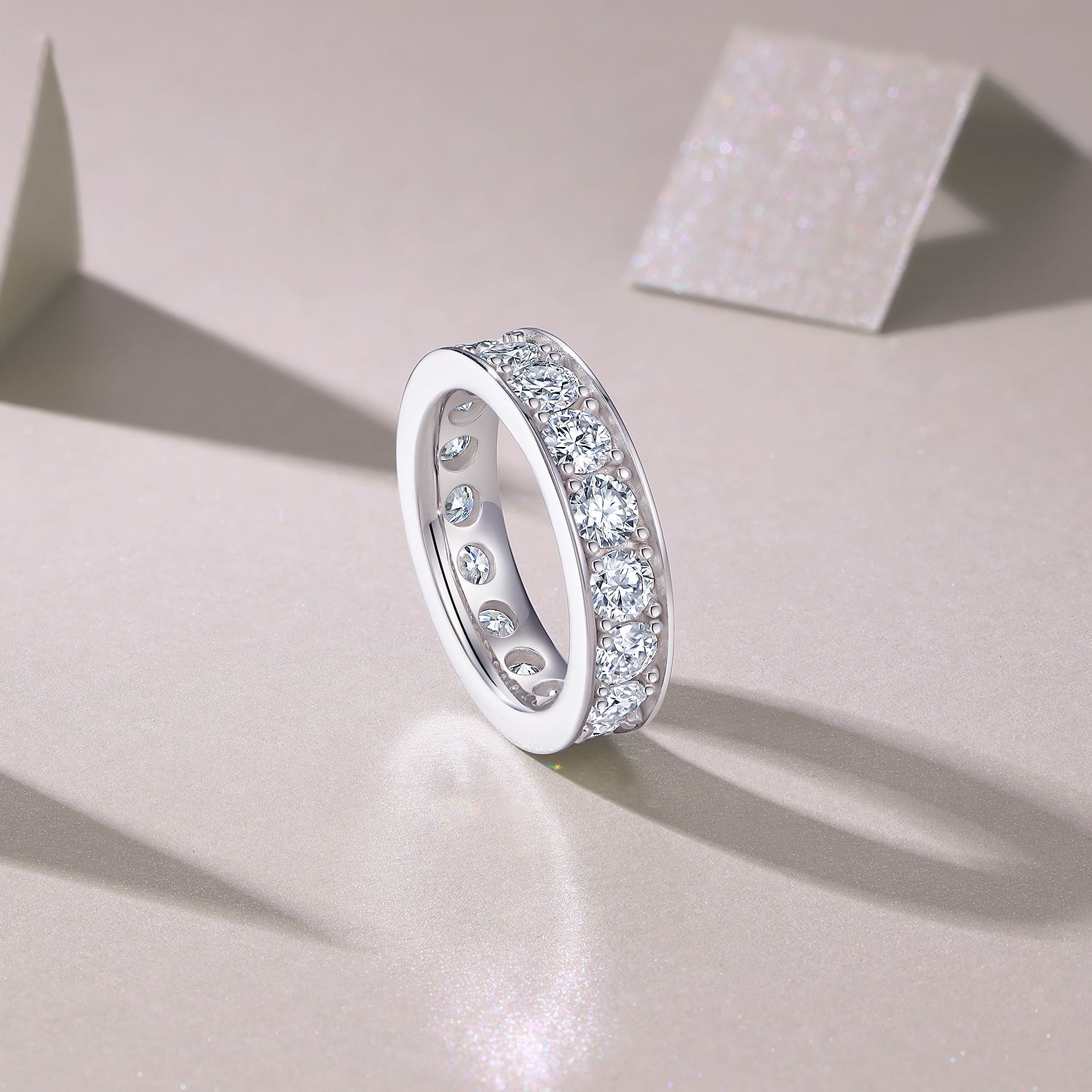 7CT (0.4*18pcs) Moissanite Diamond Ring for Men and Women