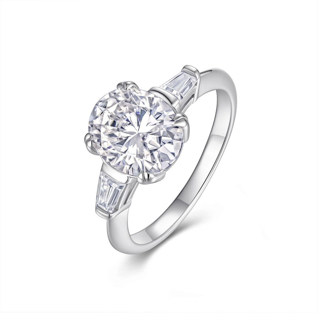 8*10 Egg-Shaped Moissanite Diamond Ring for Women