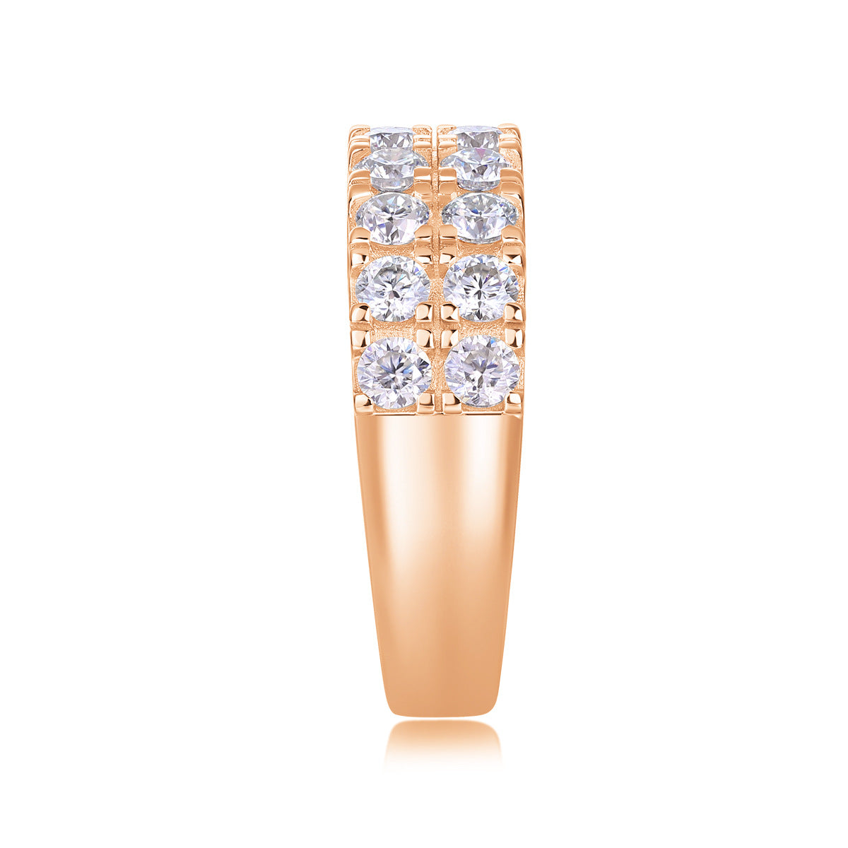 Double Row 1.8CT Moissanite Engagement Ring For Men and Women