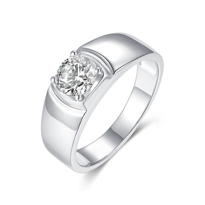 1 Carat D-VVS1 Lab-Grown Diamond Engagement Ring for Men