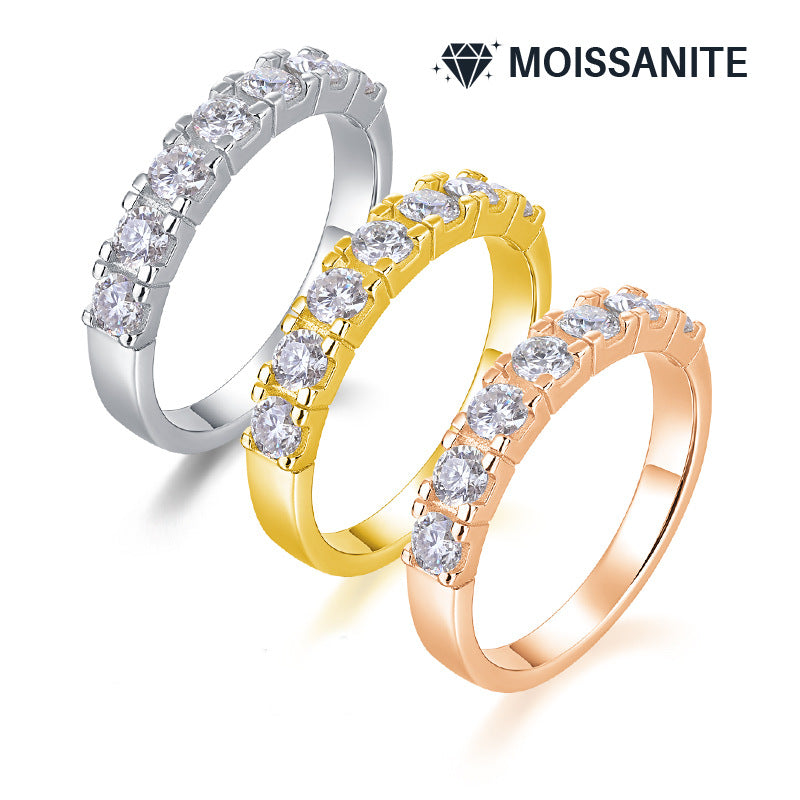 Single Row Moissanite Diamond Ring for Women