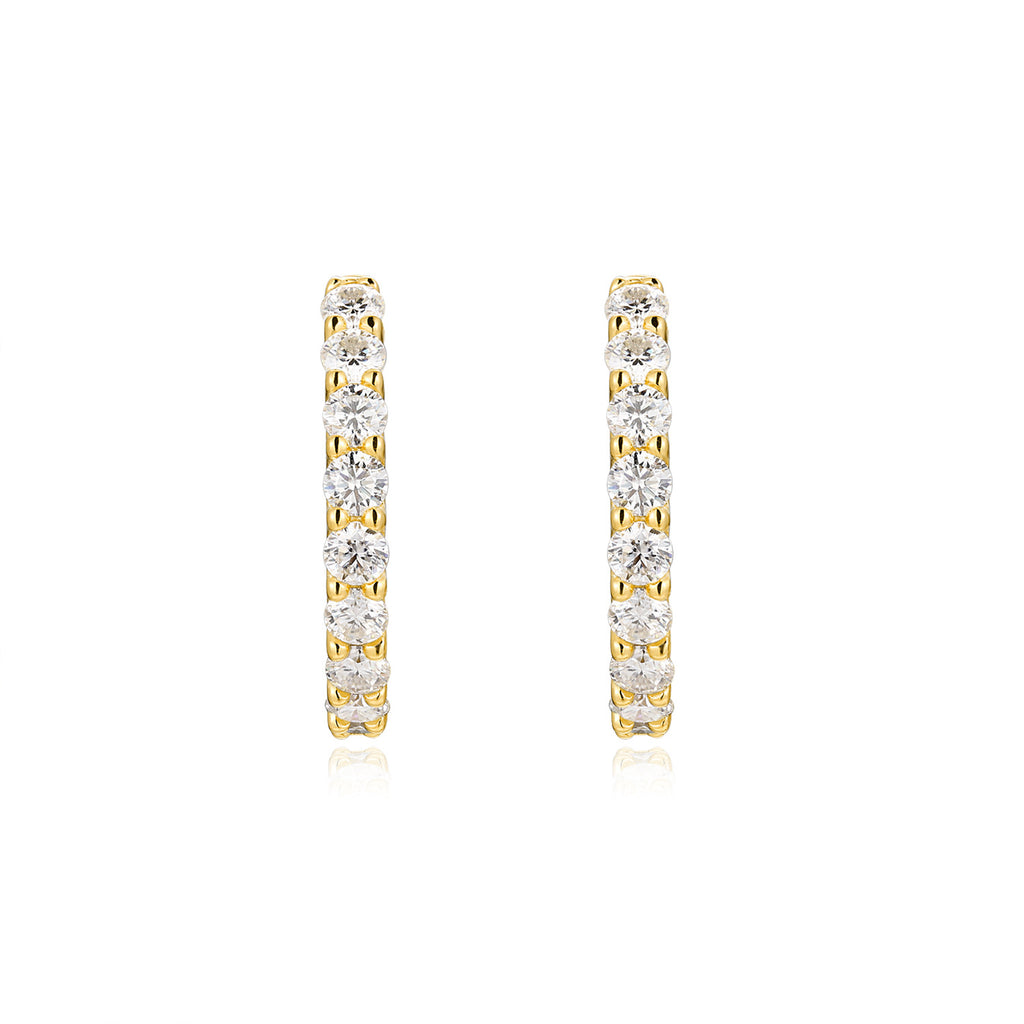 Vintage Moissanite Earrings S925 Silver Plated with 18K Gold