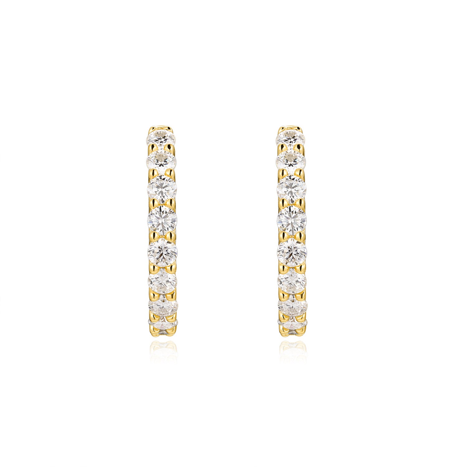 Vintage Moissanite Earrings S925 Silver Plated with 18K Gold