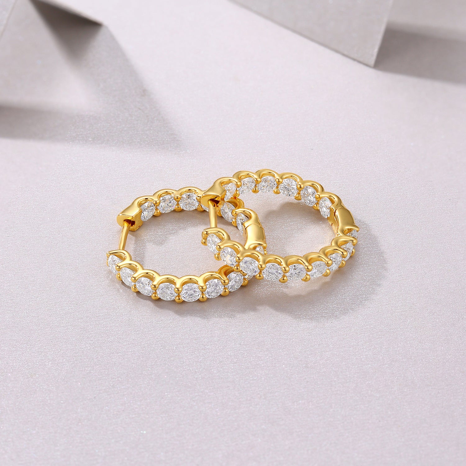 Vintage Moissanite Earrings S925 Silver Plated with 18K Gold