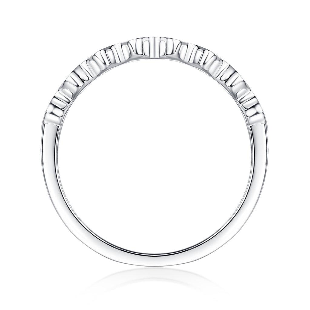 Wave-shaped Moissanite Diamond Ring for Women S925 Sterling Silver Plated with 18K Gold