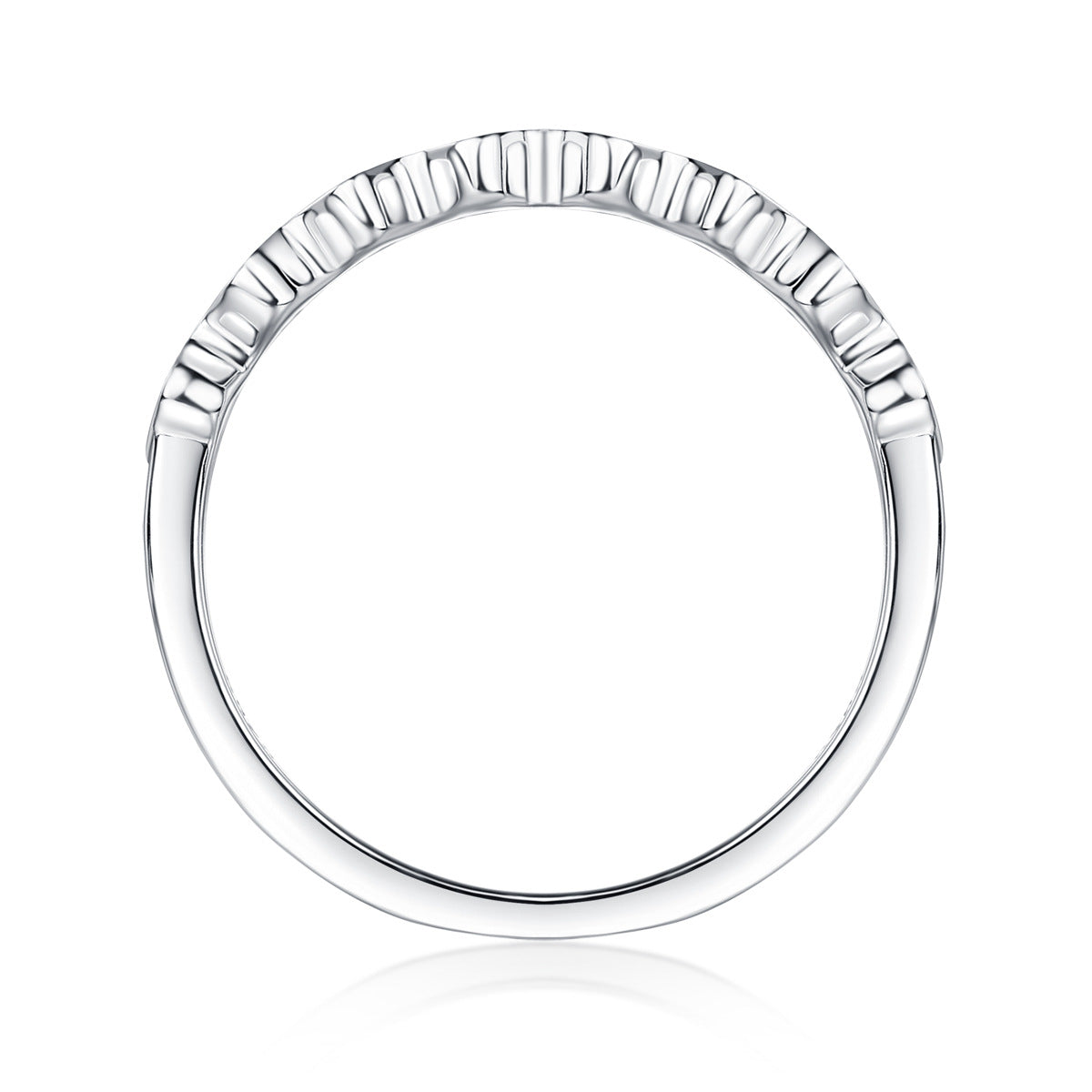 Wave-shaped Moissanite Diamond Ring for Women S925 Sterling Silver Plated with 18K Gold