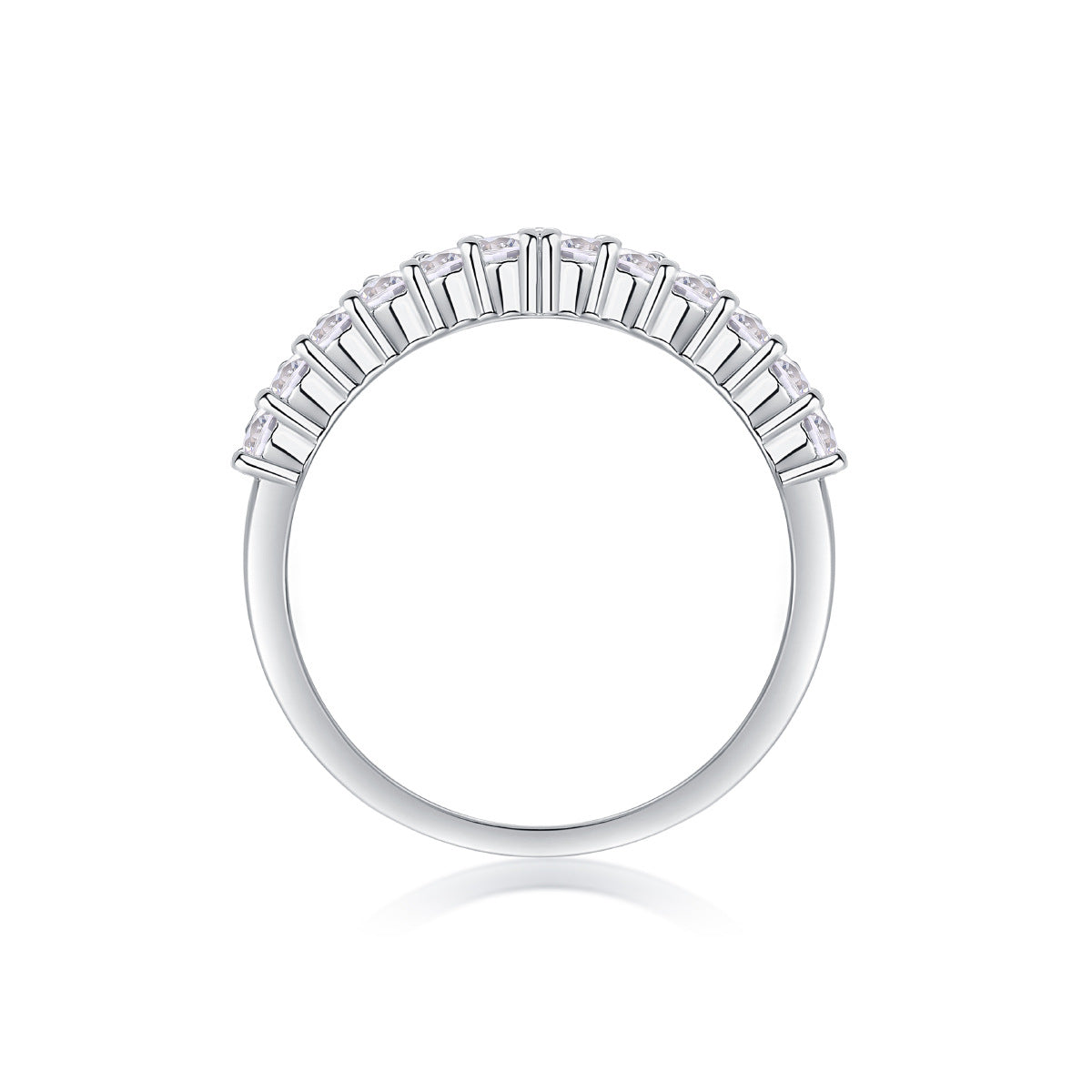 2.6CT Moissanite V-shaped Single Row Diamond Ring for Women